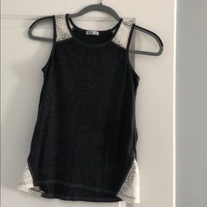 Grey and cream girls size Large tank top.